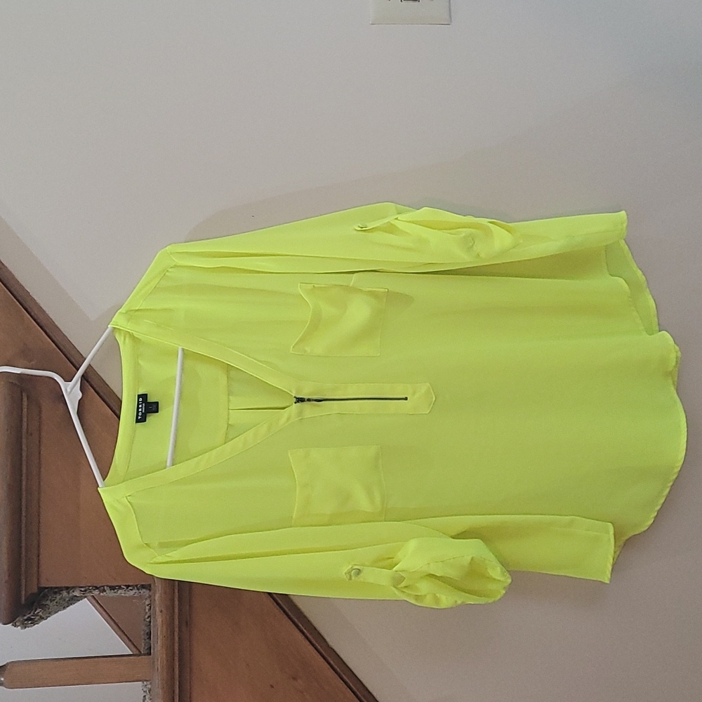 Torrid Neon Yellow Sheer Shirt